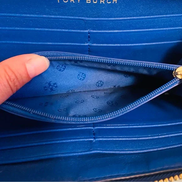 Tory Burch Gemini Link Royal Blue Continental Wallet